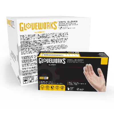 Gloveworks Clear Vinyl Powder-Free Industrial XL Gloves
