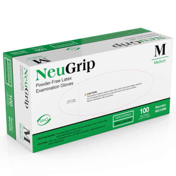 MEDGLUV NEUGRIP Latex Exam Gloves, X-Small, Box of 100