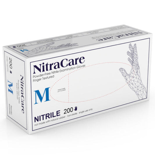 MEDGLUV NITRACARE 200 Nitrile Exam Gloves, Medium, Box of 200