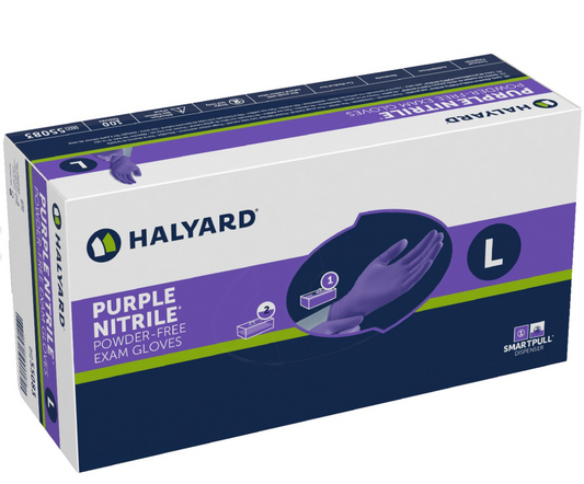 PURPLE Nitrile Gloves, Large, Box of 100