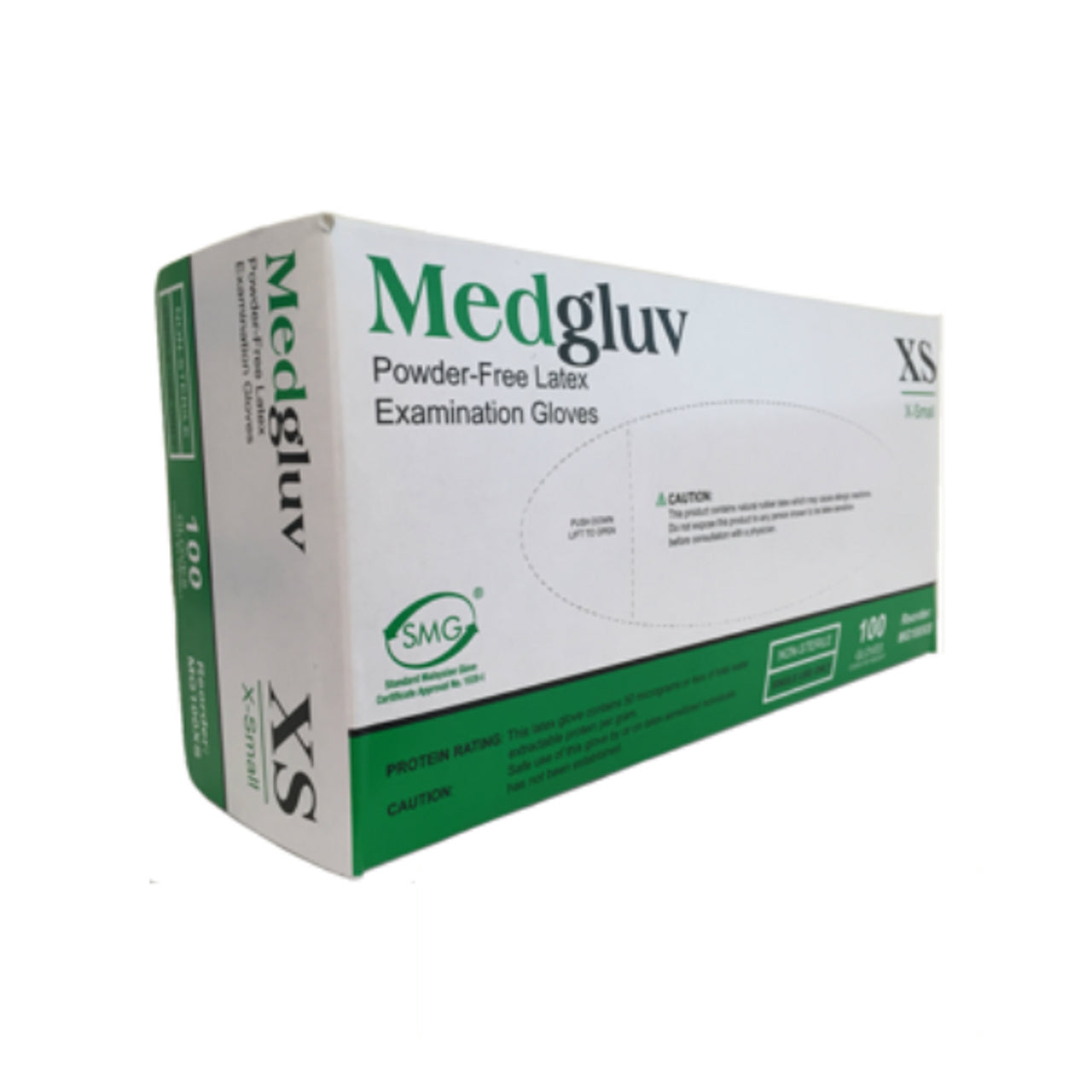 MEDGLUV Latex Exam Gloves, X-Small, Box of 100