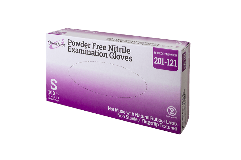 OMNITRUST 201 NITRILE POWDER FREE EXAM GLOVE, Various Quantities