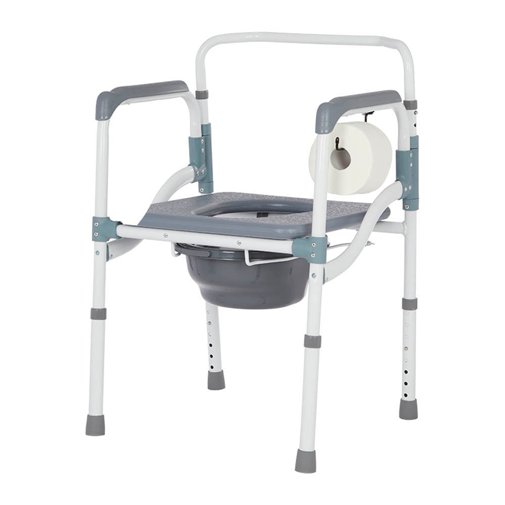 Rhythm Healthcare FOLDING POWDER COATED ALUMINUM COMMODE 3 IN 1