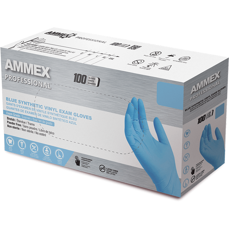 AMMEX Professional Blue Vinyl Case of 1000