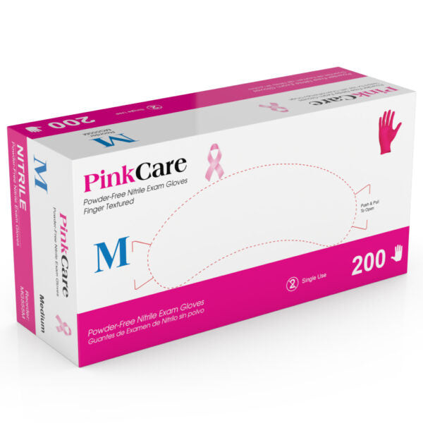 Medgluv PinkCare 200 Nitrile Powder-Free Exam Gloves Case of 2000