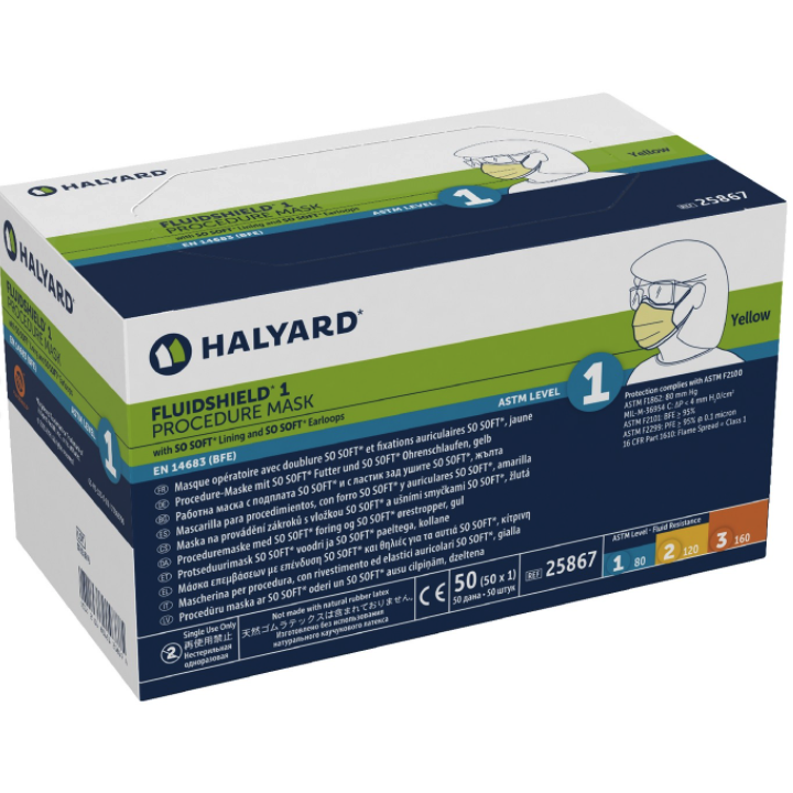 Halyard FLUIDSHIELD Level 1 Procedure Mask