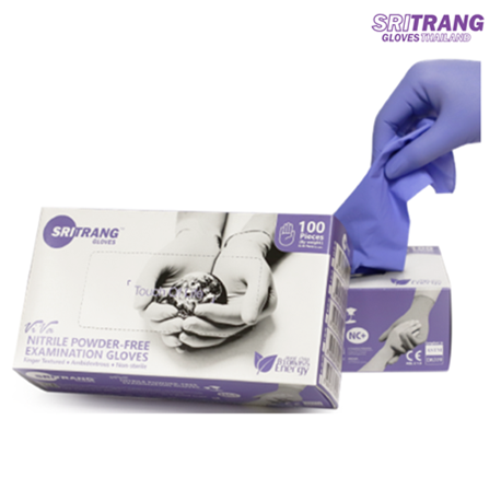 Sri Trang Viva Nitrile Exam Gloves, Powder Free, 1000/Case