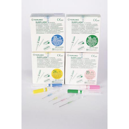 TERUMO SURFLASH IV POLYURETHANE CATHETERS 1SR*FF2025 20G x 1", Pink, 200/cs RX ONLY