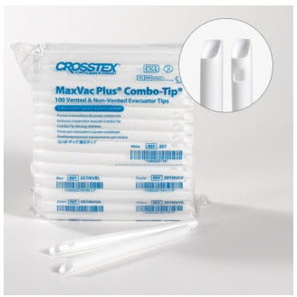 Crosstex International High Volume Evacuation Tip, Vented, White